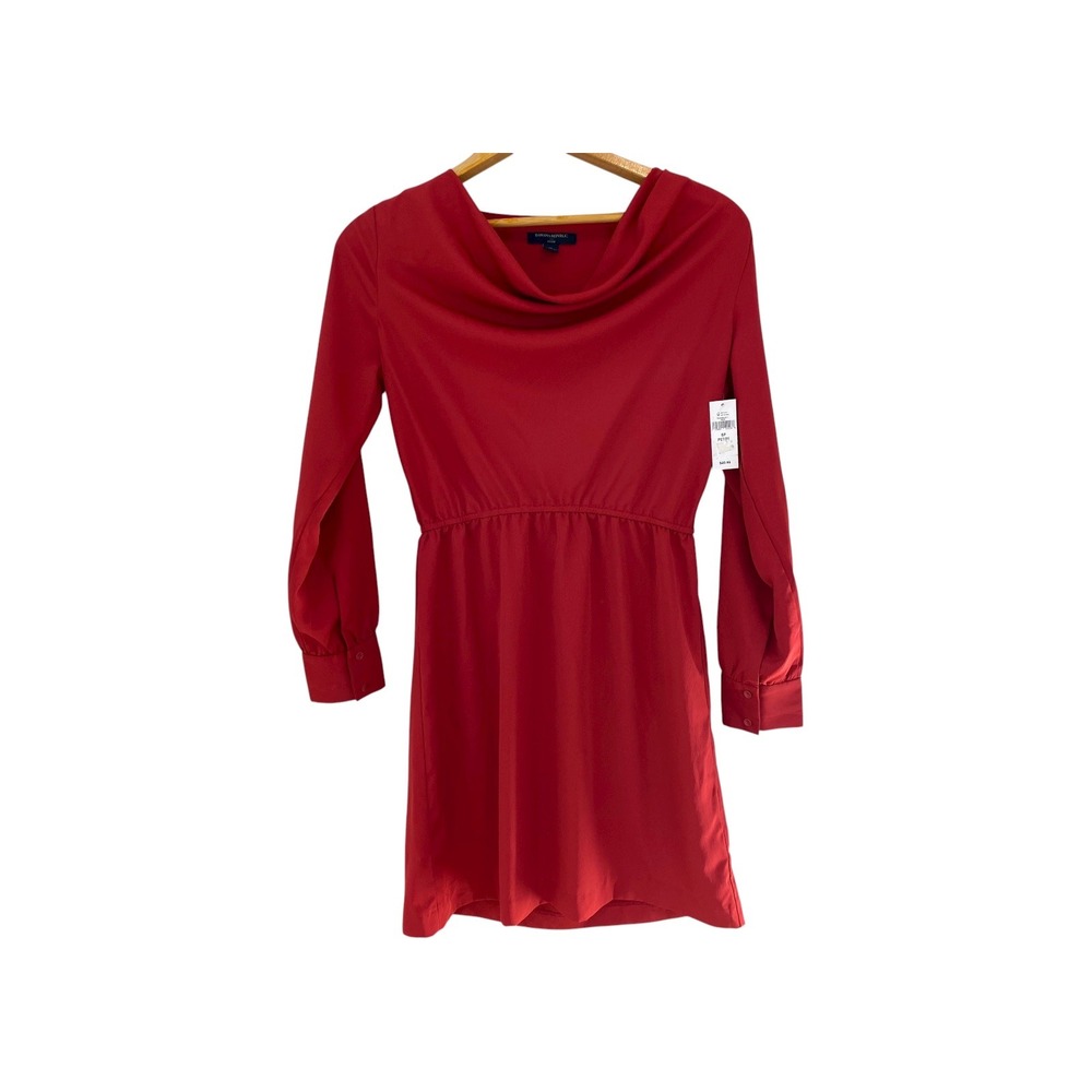 NWT‎ Banana Republic Petite Red Dress Long Sleeve Cowl Neck Career Workwear 6P